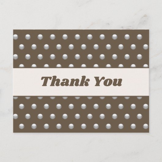 Dank je Polka Dot Zilver Donkerbruin Waardering Briefkaart (Voorkant)