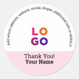 Dank je | Professionele Zakelijke Logo Promotionel Ronde Sticker