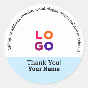Dank je Professionele Zakelijke Logo Promotionel Ronde Sticker