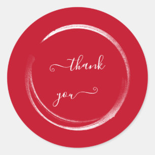 Dank je Red White Bruiloft Bridal Shower Ronde Sticker