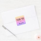 Dank je regenbooglitter gepersonaliseerd vierkante sticker (Envelop)