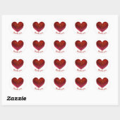Dank je rode hart sticker label modern (Vel)