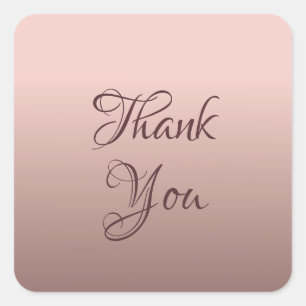 Dank Je Rose Goud Kleur Template Elegant Vierkante Sticker