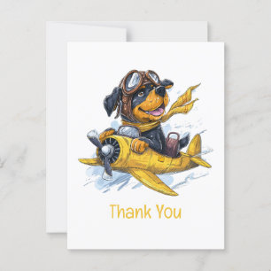 Dank Je Rottweiler Hond Piloot Vliegtuig Briefkaart