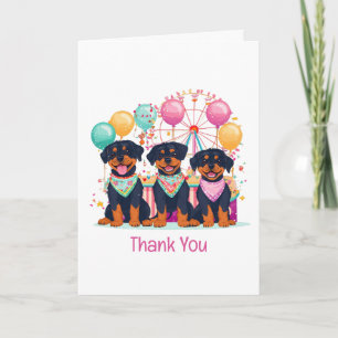 Dank je Rottweiler Honden Op Een Kermis  Bedankkaart