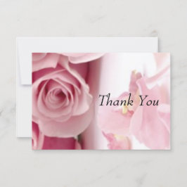 Dank je roze bloemen bedankkaart