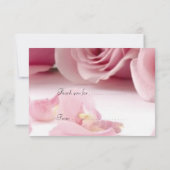 Dank je roze bloemen bedankkaart (Achterkant)