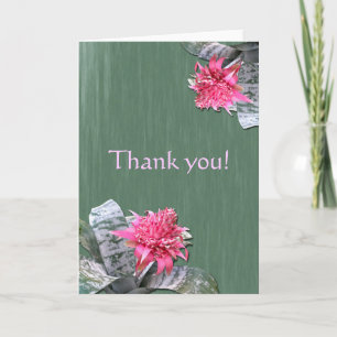 Dank je roze bloemen Bromeliad Bedankkaart