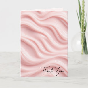 Dank je roze crème abstract ontwerp kaart