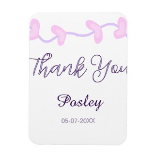 dank je roze paars pastel trouw naam datum lea magneet
