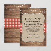 Dank je Rustieke Kaarten Hout Rode Jute Bruiloft (Voorkant / Achterkant)