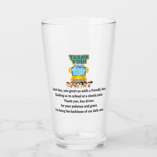 Dank je, schoolbuschauffeur. glas (Voorkant)