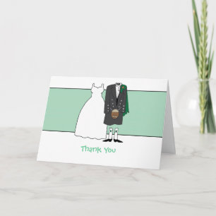 Dank je Schotse Bruid & Bruidegom Bedankkaart