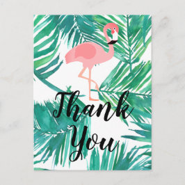 Dank je script flamingo en palmen briefkaart