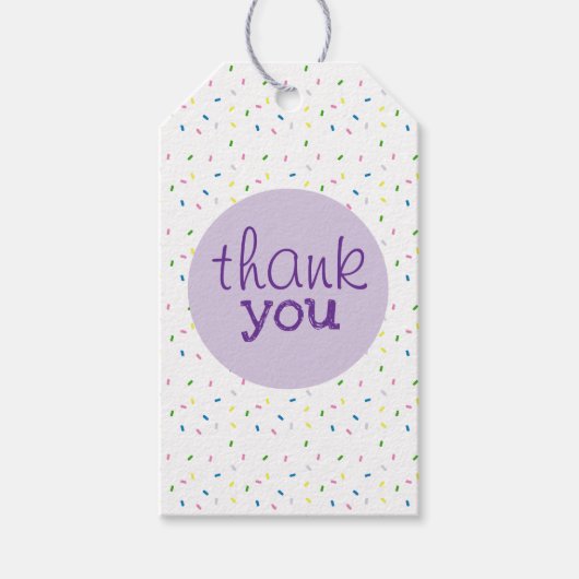 Dank Je Script Sprinkles Patroon Cadeaulabel (Voorkant)