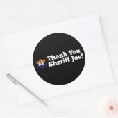 Dank je Sheriff Joe! Ronde Sticker (Envelop)