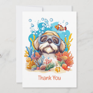 Dank Je Shih Tzu Hond Snorkelt Koraalrif Bedankkaart