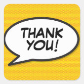 Dank Je Spreekwolkopmaak Fun Modern Vierkante Sticker (Voorkant)