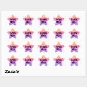 Dank je sterren glitter pastelsticker ster sticker (Vel)
