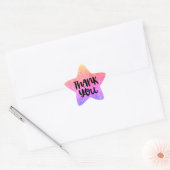 Dank je sterren glitter pastelsticker ster sticker (Envelop)