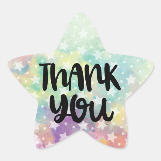 Dank je sterstickers ster sticker (Voorkant)