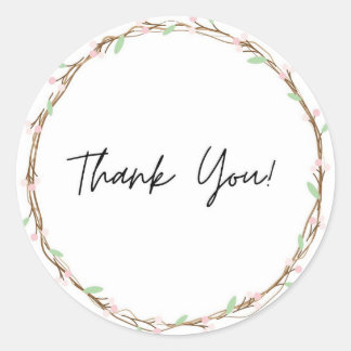 Dank je sticker bloem thema