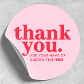 Dank je Sticker | Modern Rood & Roze
