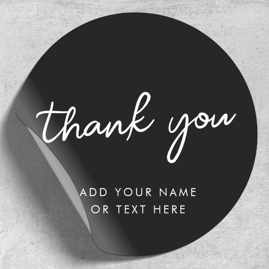 Dank je Sticker | Stijlvolle Typografische Zwarte