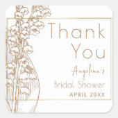 Dank je sticker voor bruidsfeest. (Voorkant)