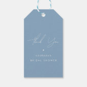 Dank je stijlvol iets blauw bruids douche cadeaulabel (Achterkant)