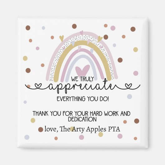 dank je teamteam cadeau magnet magneet (Voorkant)