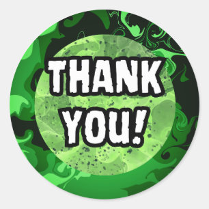 Dank je! Tinten groene waterverf cirkels Ronde Sticker