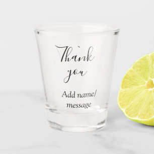 Dank je toevoegen naam bericht eenvoudig stijlvol shot glas
