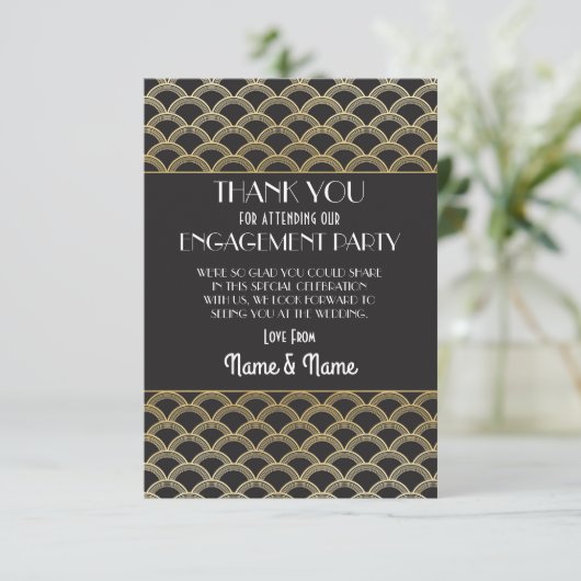 Dank je Trouw Huwelijk Jaren 20 Feest Dank Kaart (Staand voorkant)