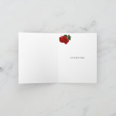 Dank je Trouw Zwart Witte Smoking Diep Rode Roos Bedankkaart (Binnen)