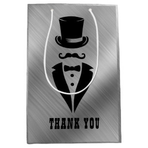 Dank je Tuxedo Silver Medium Cadeauzakje