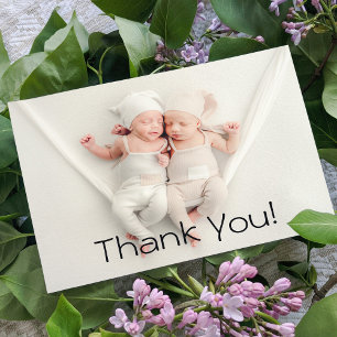 Dank je Twins Baby Gift Newborn Baby shower Bedankkaart
