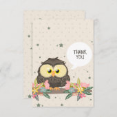 Dank je uil bedankkaart (Voorkant / Achterkant)