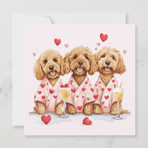 Dank Je Valentijnsdag Goldendoodle Honden Bedankkaart