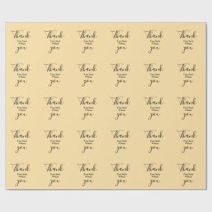 Dank je van voeg naam toe geel Pastel boho bruilof Cadeaupapier