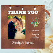 Dank je vanuit onze achtertuinbruiloft bedankkaart