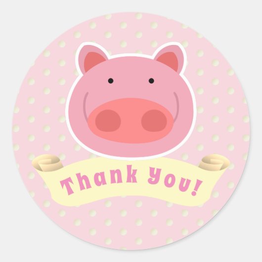 Dank je Varkentje Ronde Sticker (Voorkant)