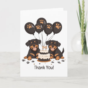 Dank je Verjaardag Rottweiler Honden Bedankkaart