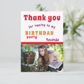 Dank je Verjaardagsfeest Kaart Kinderen Foto (Staand voorkant)