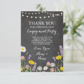 Dank je Verloving Weddenschap Wilde Bloemen Kaart (Staand voorkant)