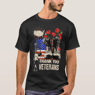 Dank je veteranen, Combat Boots Poppy Flower Vete T-shirt
