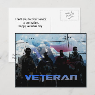 Dank je Veteranen Dag Ansichtkaart Briefkaart