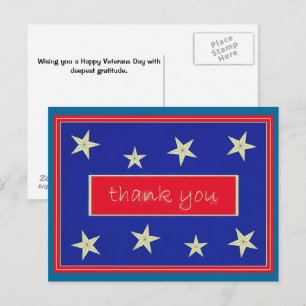 Dank je... Veteranen Dag Ansichtkaart Briefkaart