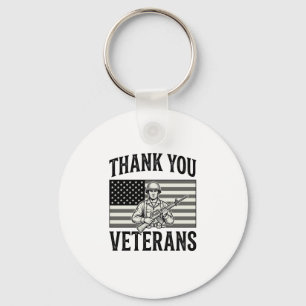Dank Je Veteranen Vintage Vlag Soldaat T-shirt Des Sleutelhanger
