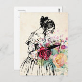 Dank je Vintage stijl Briefkaart (Voorkant / Achterkant)